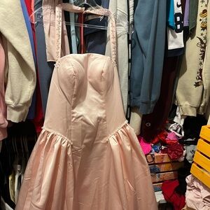 Dusty Rose- Soft Pink Satin Look
The yellow dress is just for reference only